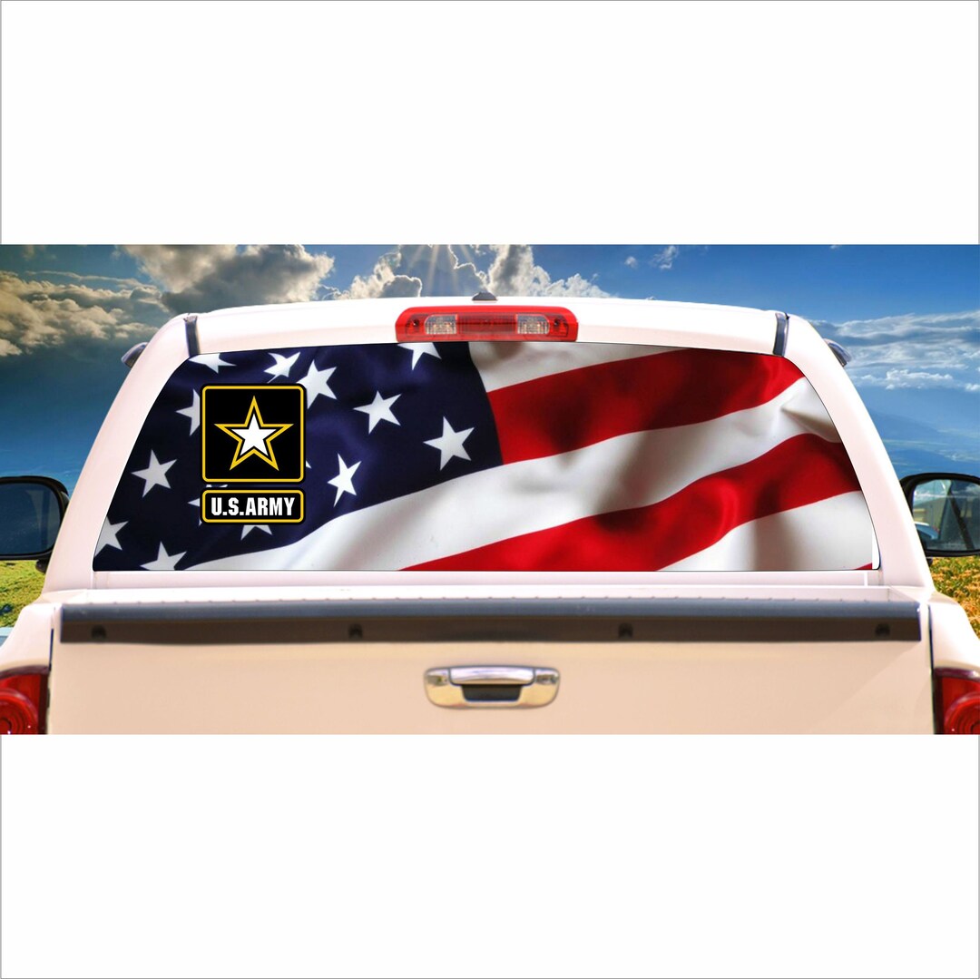 Army Logo American Flag Window Decal, Truck RV Camper Tint - Etsy