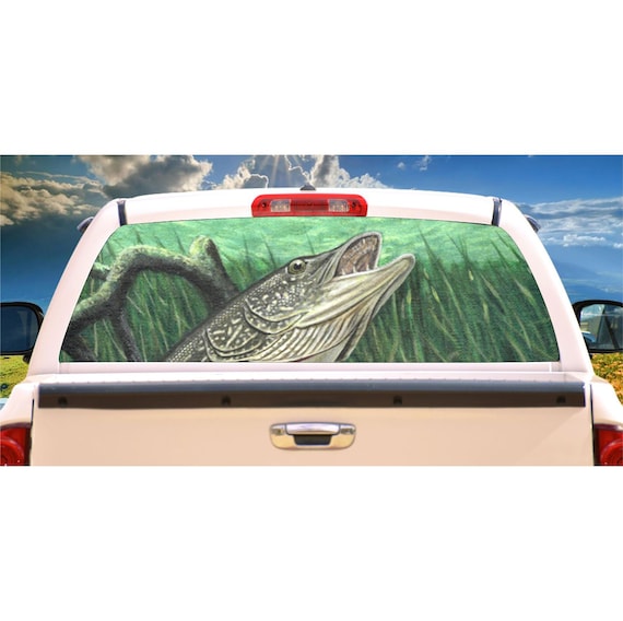 Northern Pike Fishing Rear Window Mural, Decal, or Tint for Rear Window in  Truck, RV, Camper, Etc 