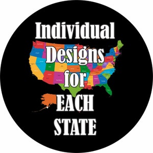 U.S. State  Spare Tire Cover  Wheel Cover for any size tire on camper, rv, jeep option for camera hole menu Heavy Duty Protector