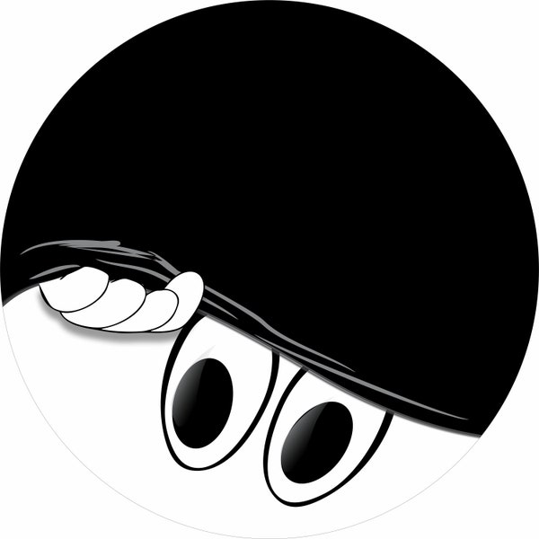 Smiley Eyes Spare Tire Cover, Peeking Cartoon Eyes - Custom Size