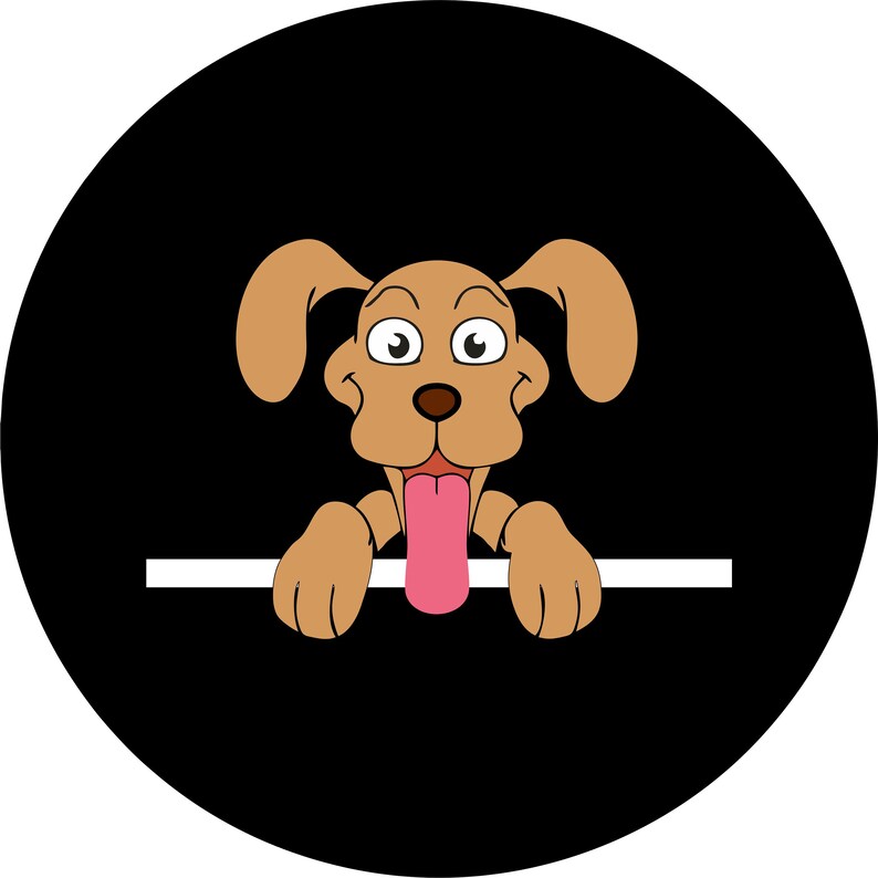 Dog Cartoon Spare Tire Cover Custom made to your exact tire size Option for backup camera opening in menu I Wanna Go Dog