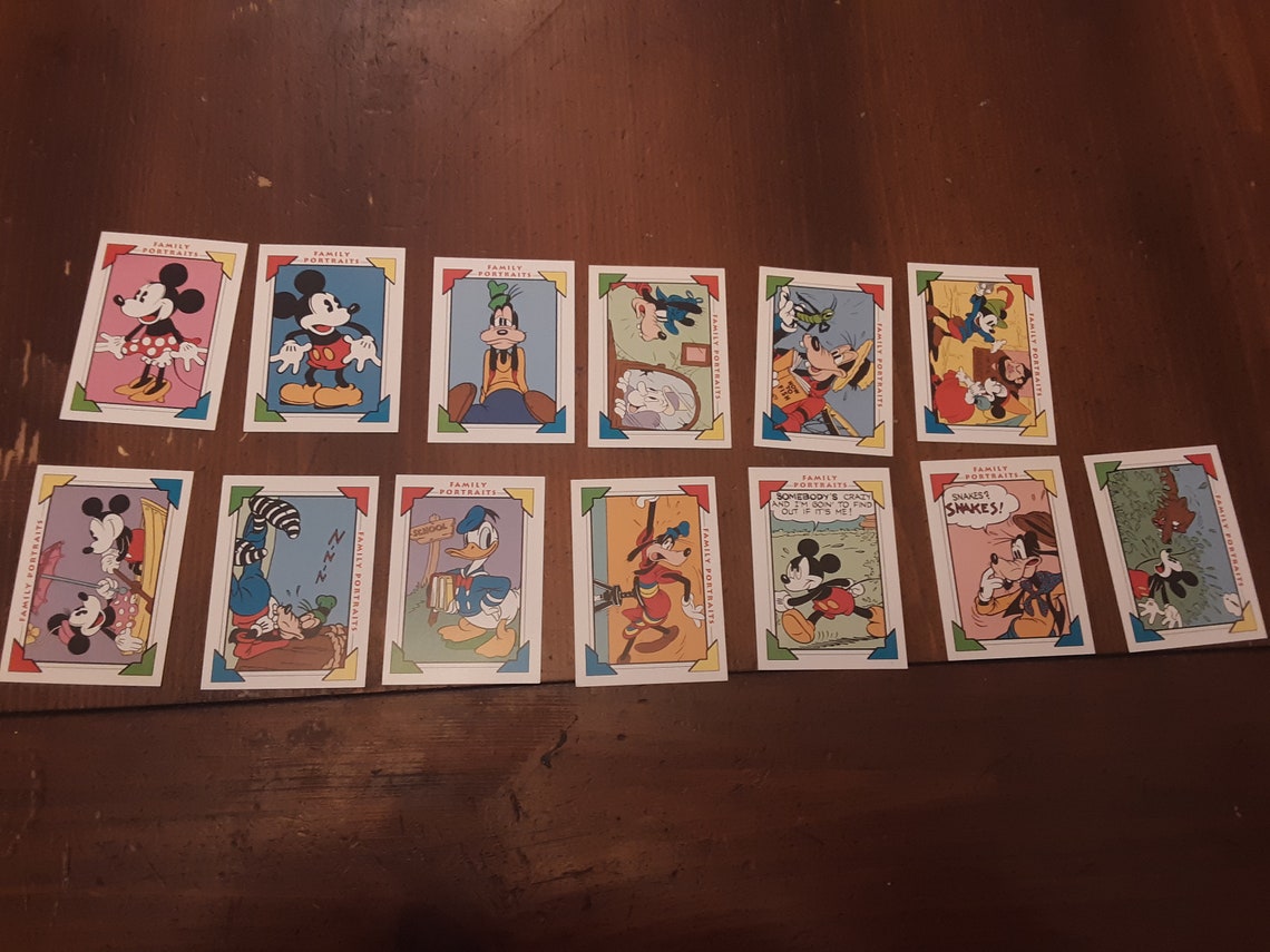 Vintage Disney Family Portraits trading cards Lot of 13 Etsy
