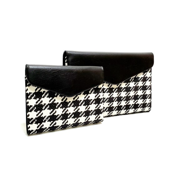 2 Vintage 60's-70's Vinyl Houndstooth Wallets Mid… - image 9