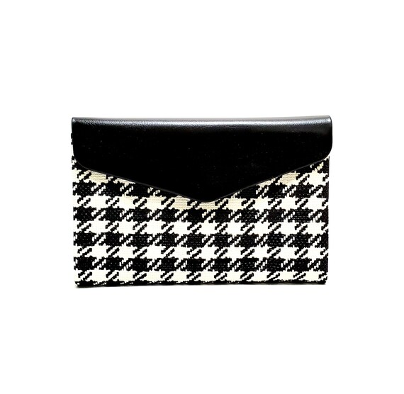 2 Vintage 60's-70's Vinyl Houndstooth Wallets Mid… - image 2