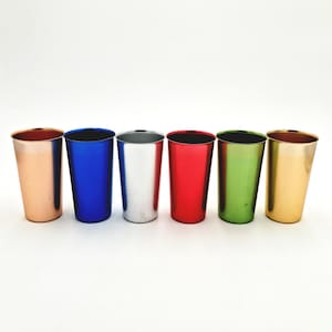 6 Vintage 50's-60's Anodized Aluminum Cups Multicolor Tumblers