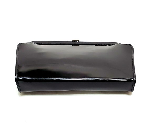 Vintage 60's Garay Black Patent Leather Clutch Or… - image 5