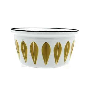 Vintage 60&#39;s Cathrineholm Lotus Casserole Dish Golden Yellow