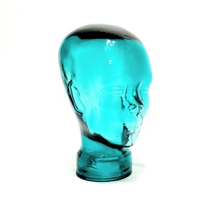 Vintage Turquoise Glass Mannequin Display Head
