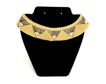 Vintage 50's Beaded Pearl Collar Necklace Mid-Century Fashion