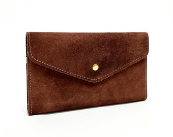 Vintage 70's Brown Suede Wallet Made In Brasil