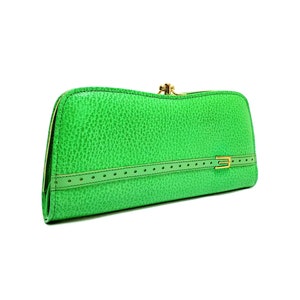 Vintage 60s Green Vinyl Coin Pocket Wallet