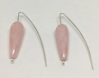 Rose Quartz drop Earrings