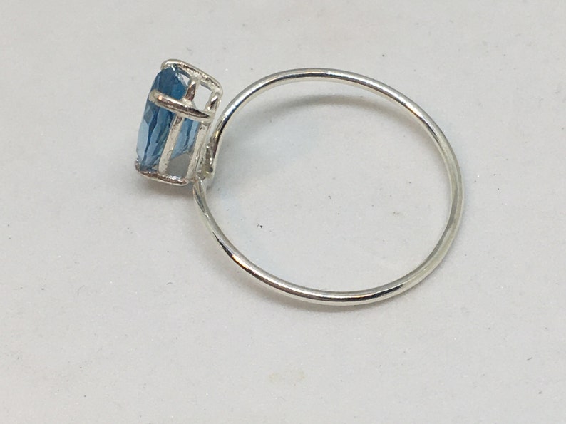 Swiss blue topaz marquise ring