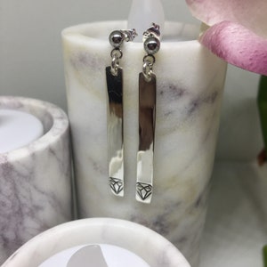 Stamped “Diamond” Earrings