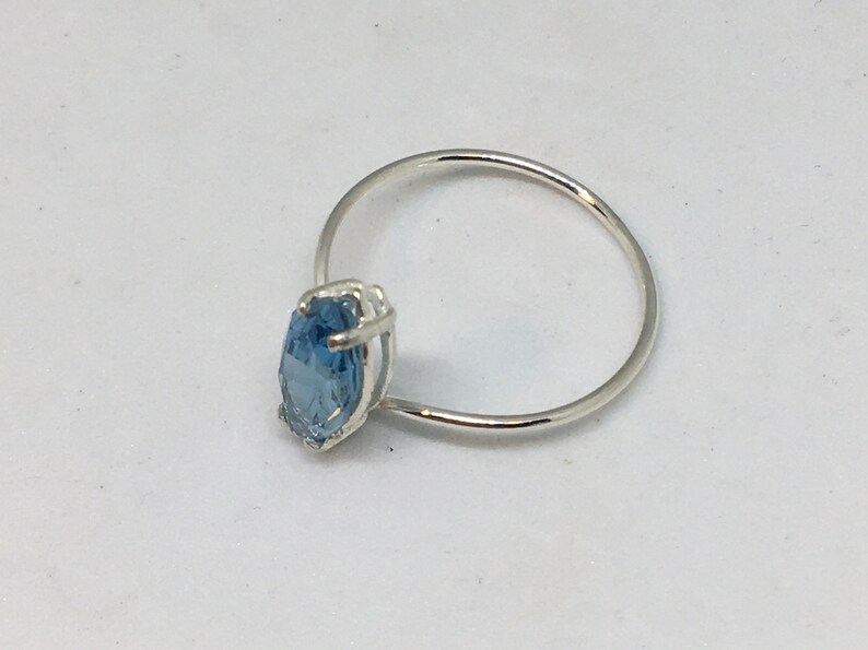 Swiss blue topaz marquise ring