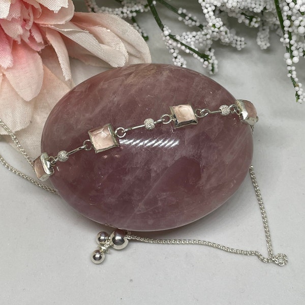 Rose Quartz Bolo Style Bracelet