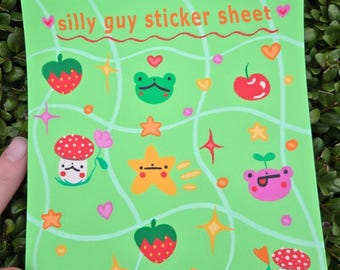 Hoja de pegatinas divertidas de Silly Guy