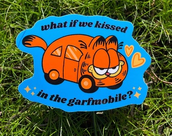 Funny Orange Cat Car Sticker