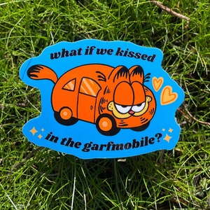 Funny Orange Cat Car Sticker