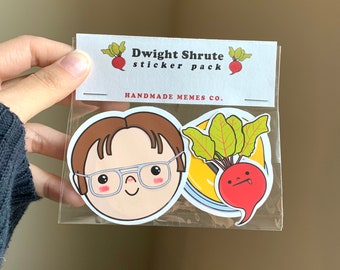 Paquete de pegatinas kawaii de Dwight Schrute: pegatinas de vinilo impermeables de The Office