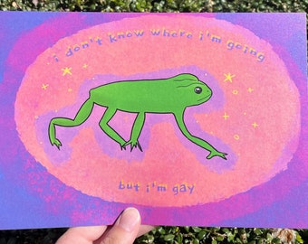Impresión artística de la rana gay tonta