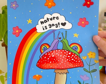 La naturaleza es gay besando caracoles impresión
