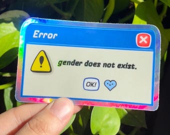 Pegatina holográfica "El género no existe"
