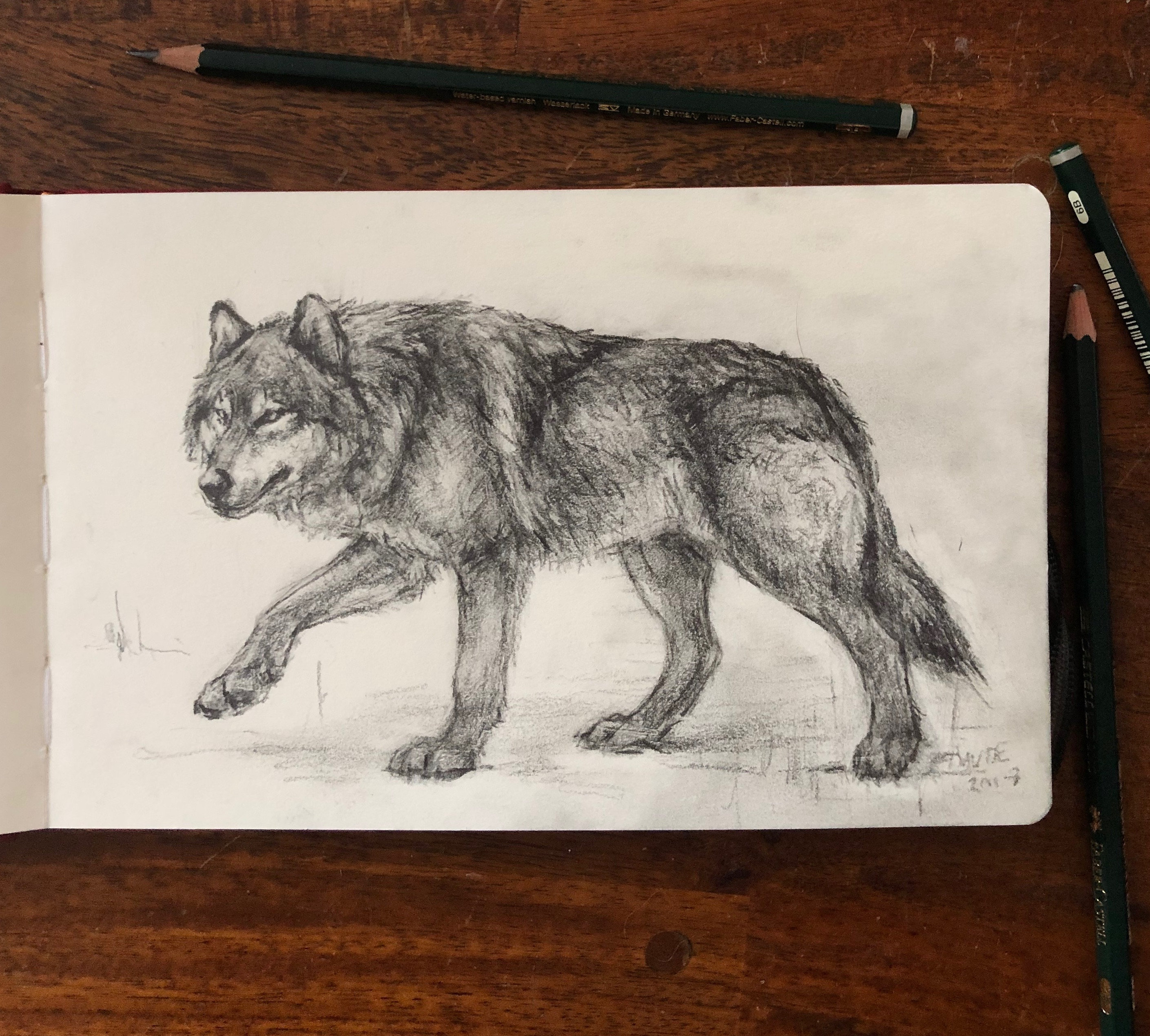 Original Wolf Drawing - Etsy