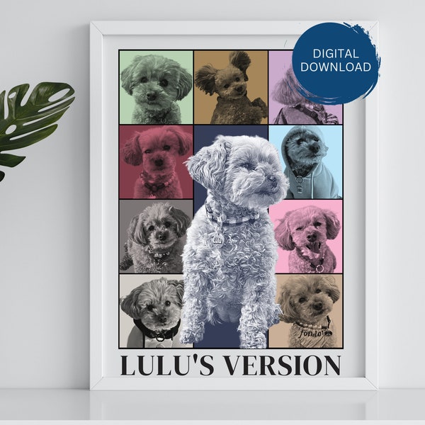 Custom Eras Tour Print, Dog Era's Tour Wall Art, Custom Dog Digital Download, Printable Pet Portrait Download, Dog Ears Tour Poster