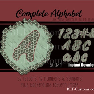 Patterned letters, Complete alphabet, cactus art, masked letters, Clip art, succulents, Printable Art, Sublimation, Instant Download