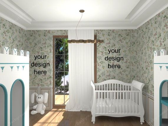 Download Free French Style Nursery Interior Mockup Instant Download White Baby Psd All Download Psd Mockup Graphic Design Free Mockup Design PSD Mockup Templates