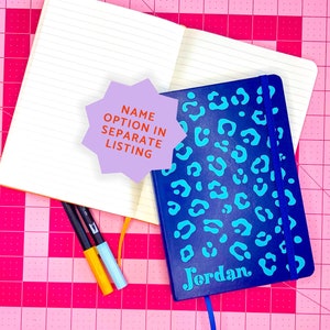 CUSTOM leopard print colorful journal, diary, drawing, affirmations, goal setting, maximalist design, lined, dot grid, blank image 7