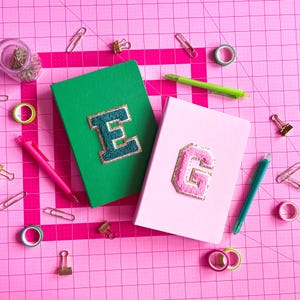 Personalized Chenille Initial Journal: Wicked Vegan Leather Notebook | lined, dot grid, or blank paper
