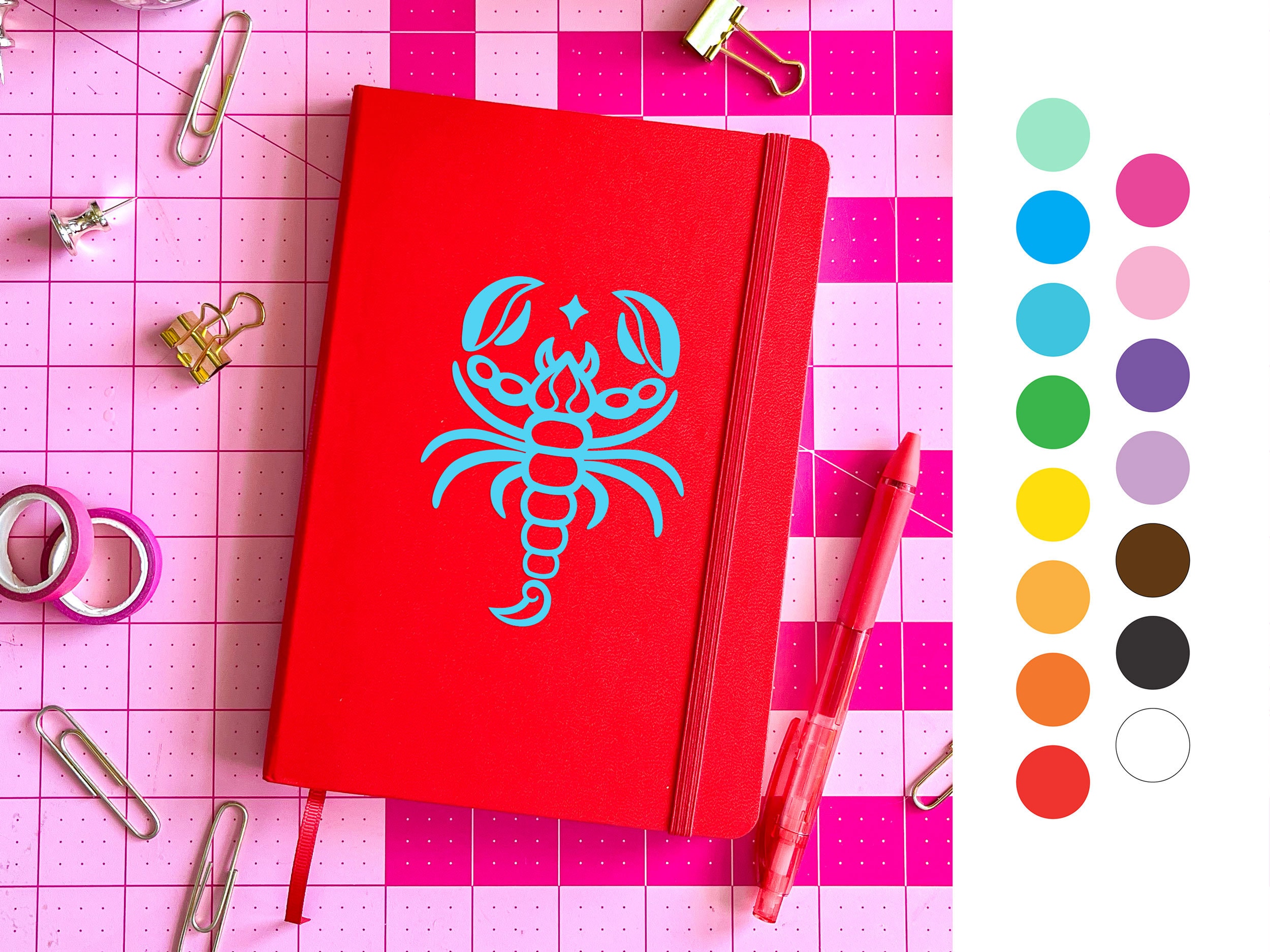 Custom Scorpio zodiac journal: colorful horoscope notebook | lined, dot grid, or blank paper