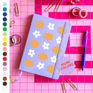 Custom summerween journal: spooky retro, pumpkin, floral diary | lined, dot grid, or blank paper