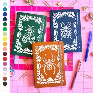 Custom entomology bug journal: dark academia diary | lined, dot grid, or blank paper