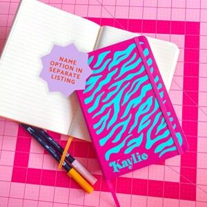 CUSTOM tiger print colorful journal as journal, diary, drawing, affirmations, goal setting, maximalist design, lined, dot grid, blank image 7