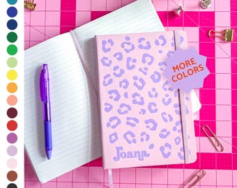Personalized leopard print journal: colorful name maximalist notebook | lined, dot grid, or blank paper