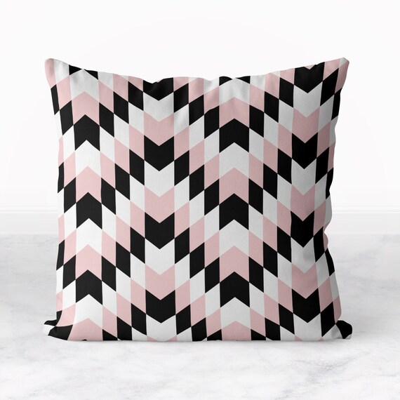Pink Chevron Pillow Cover Pink Black Tribal Cushion Cover Etsy