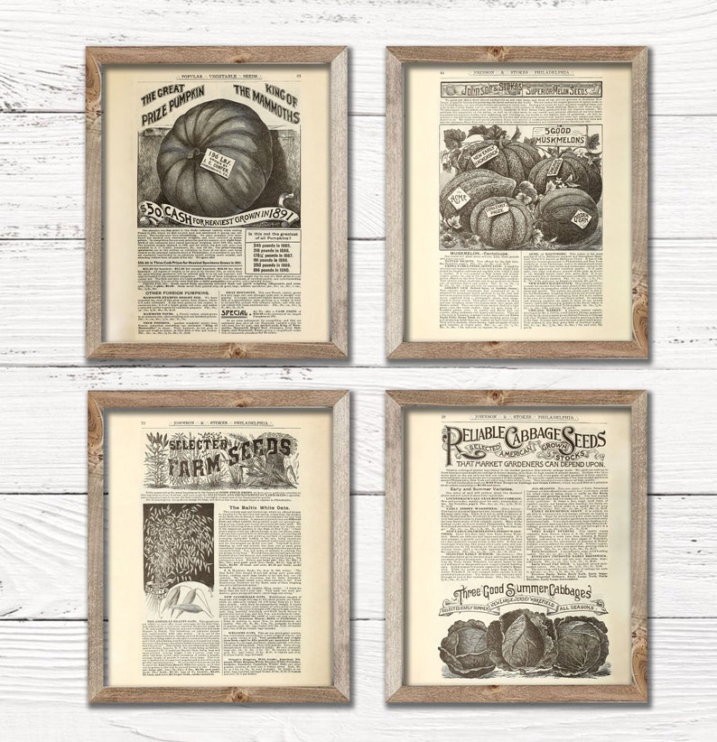 Vintage Fall See Magazine Advertisement 4 Vintage Farmhouse Prints Digital Wall Art Decor Vintage Sketch Digital Printable Art image 1