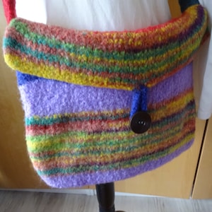 Filztasche bunt 36 x 27 cm, langer Henkel