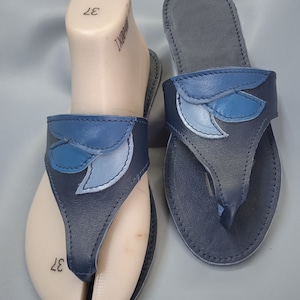 Colored leather flip-flop sandals, patchwork model, women&#39;s flip-flops, sandals, summer shoes, italian shoes, italian leather, artigianato