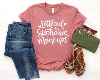 Bella Canvas 3001 | Mauve | Tri-blend | T-Shirt Mock Up | Feminine Flat Lay | Womens | Ladies Flat lay | Shirt Mockup | Graphic Tee Flat Lay