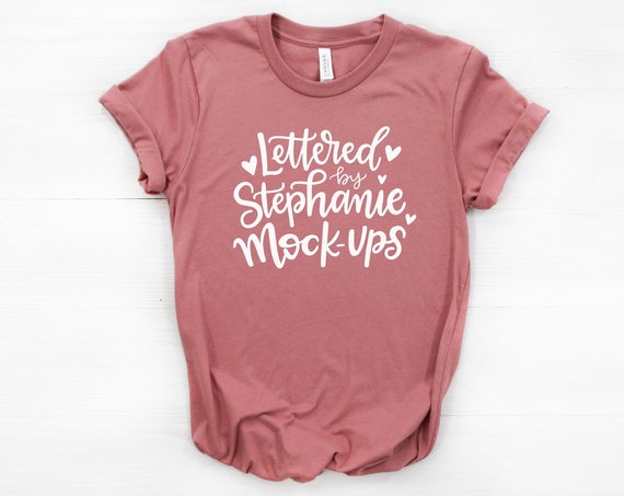 Bella Canvas 3001 Mauve T-Shirt Mock Up