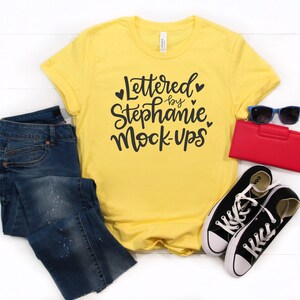 Download Bella Canvas Yellow T Shirt Mockup Unisex Shirt Mock Up Etsy PSD Mockup Templates