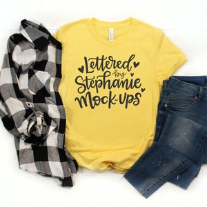 Download Bella Canvas Yellow T Shirt Mockup Unisex Shirt Mock Up Etsy PSD Mockup Templates