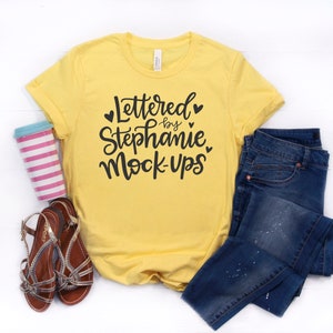 Download Bella Canvas Yellow T Shirt Mockup Unisex Shirt Mock Up Etsy PSD Mockup Templates