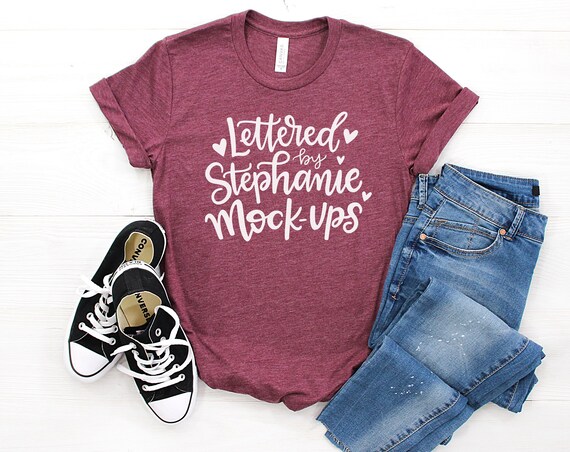 Bella Canvas 3001 Maroon Triblend T-Shirt Mock