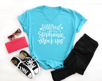 Next Level V Neck Turquoise Next Level Shirt Mockup Etsy