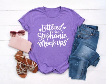 Shirt Mockup Bella Canvas 3001 Mockup Purple Shirt Mock Up Etsy
